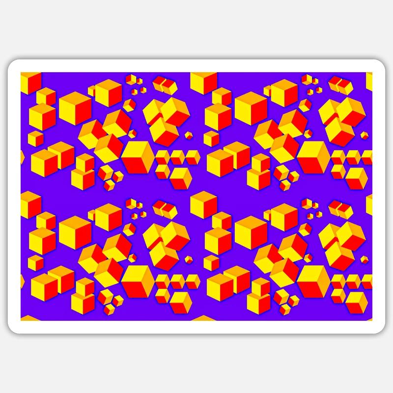Deco pattern cube colored Sticker size S (10 x 10 cm)