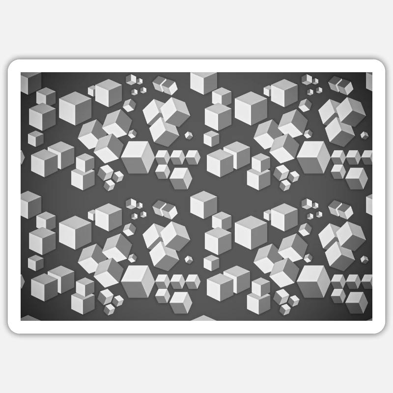 Dekopattern Grau-Weiss - Sticker Größe S (10 x 10 cm) - Mattweiß