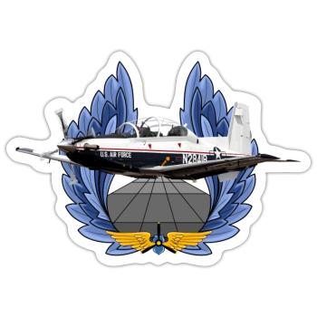 T-6A Texan II - Sticker Größe S (10 x 10 cm) - Mattweiß - Vorne