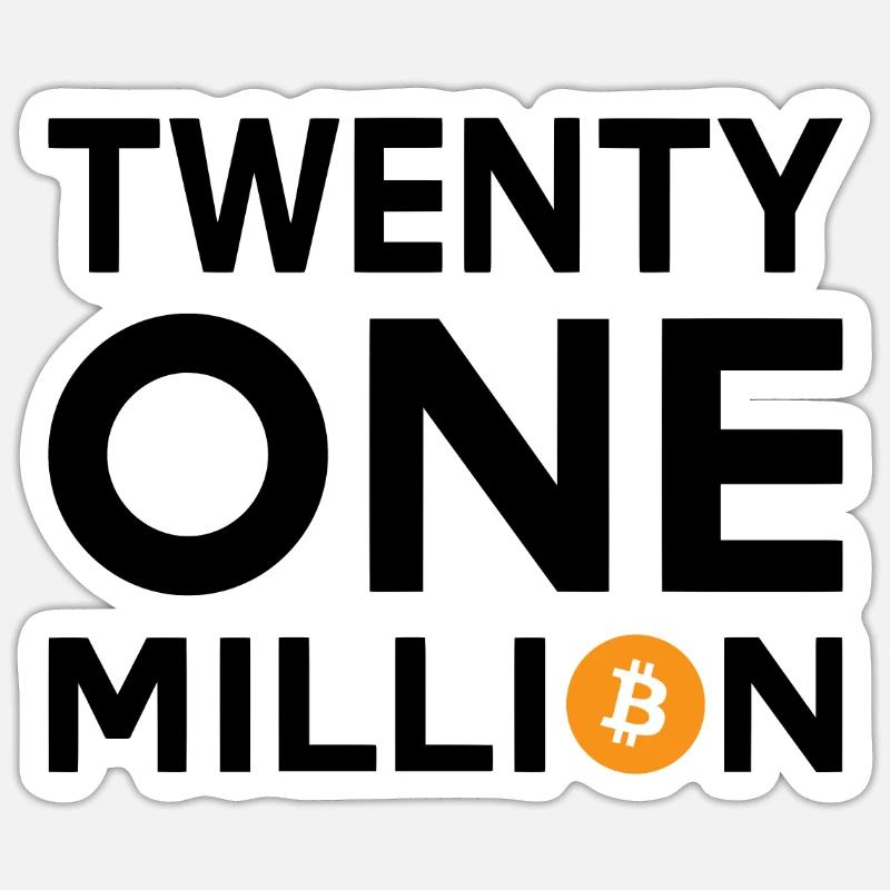 Bitcoin Twenty One Million - Sticker Größe S (10 x 10 cm) - Mattweiß