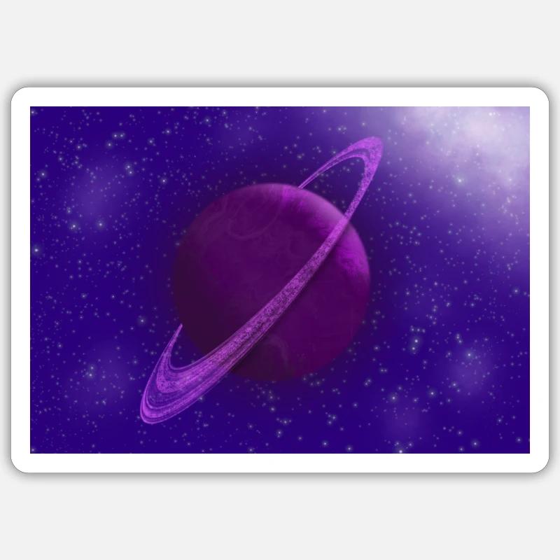 Planet Lila - Sticker Größe S (10 x 10 cm) - Mattweiß