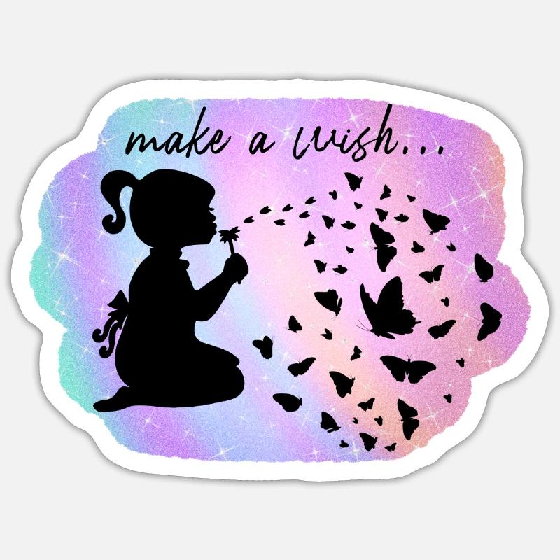 Makeawish - Sticker size S (10 x 10 cm) - white matte