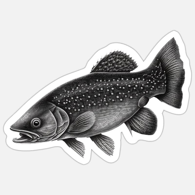 Fisch - Sticker Größe S (10 x 10 cm) - Mattweiß