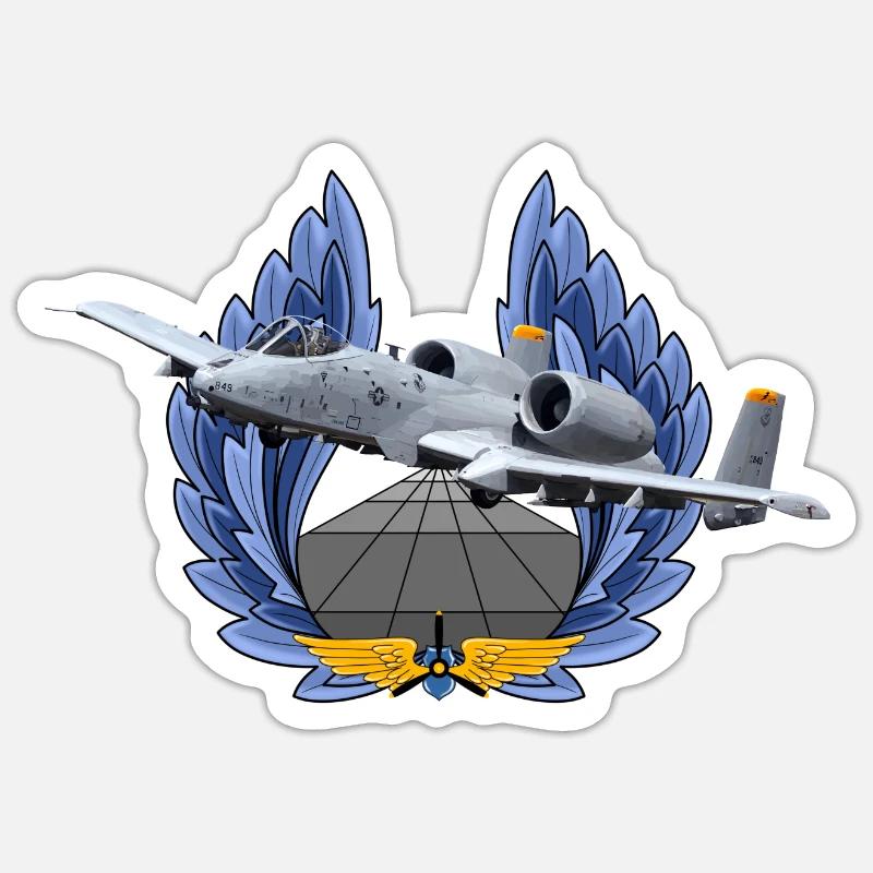 A-10 Thunderbolt - Sticker size S (10 x 10 cm) - white matte