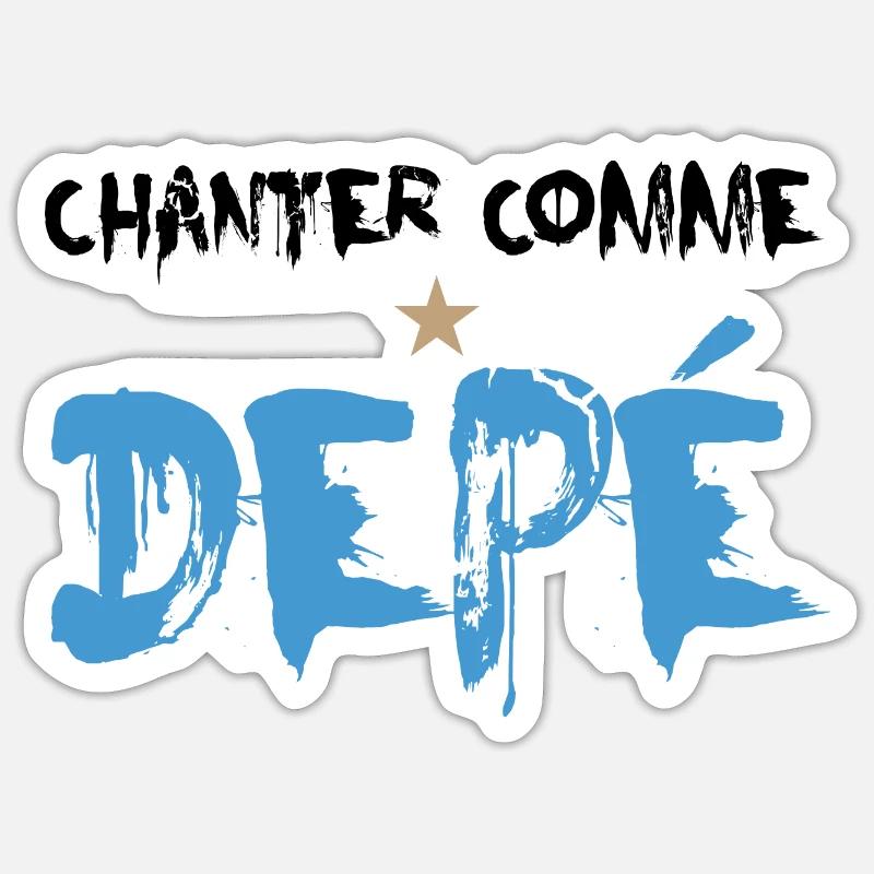 Chanter comme depé ! - Sticker taille S (10 x 10 cm) - blanc mat