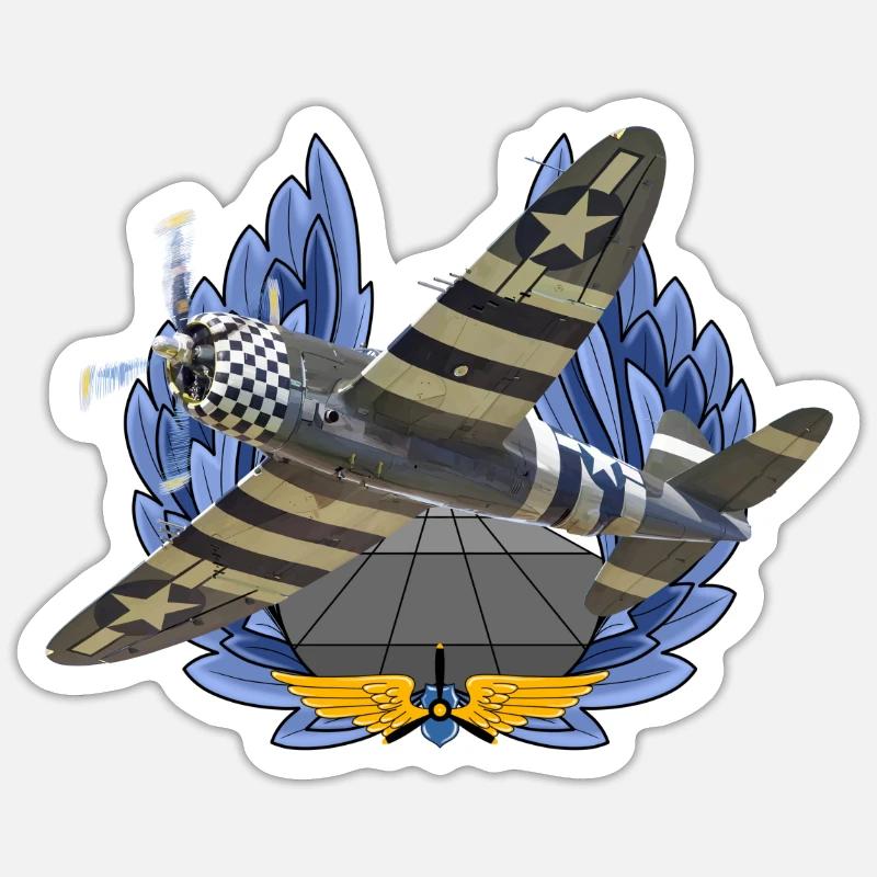 P-47 Thunderbolt - Sticker size S (10 x 10 cm) - white matte