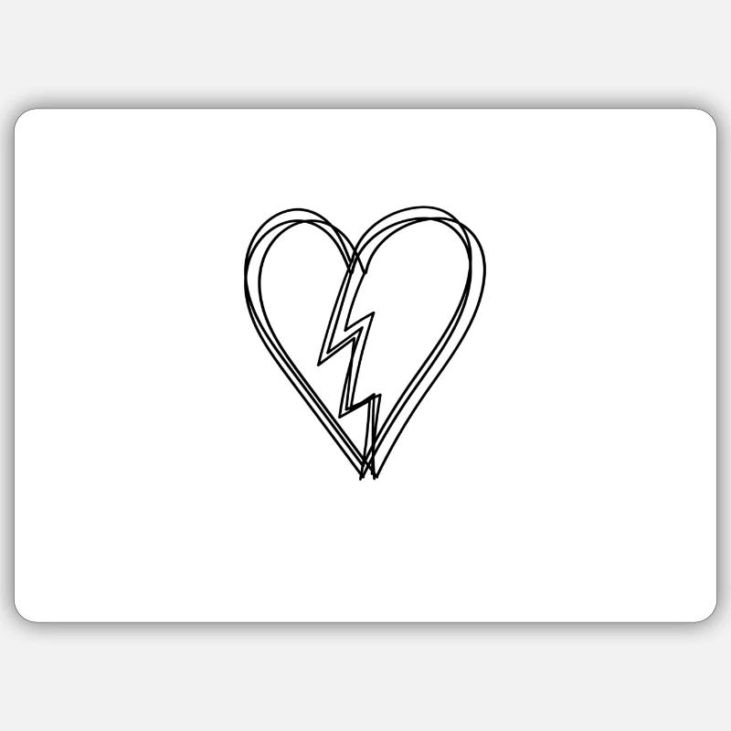 Heartbroken - Sticker Größe S (10 x 10 cm) - Mattweiß