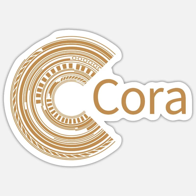 Pour Cora - Sticker taille S (10 x 10 cm) - blanc mat