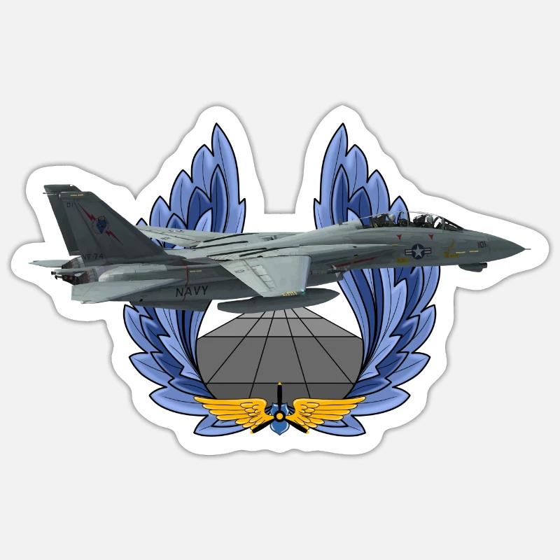 F-14 Tomcat - Sticker size S (10 x 10 cm) - white matte