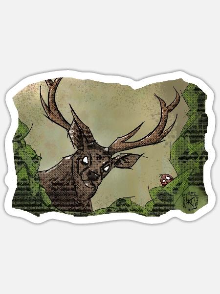 Harry Hirsch ~ Kritzeltoon #08 - Sticker Größe S (10 x 10 cm) - Mattweiß