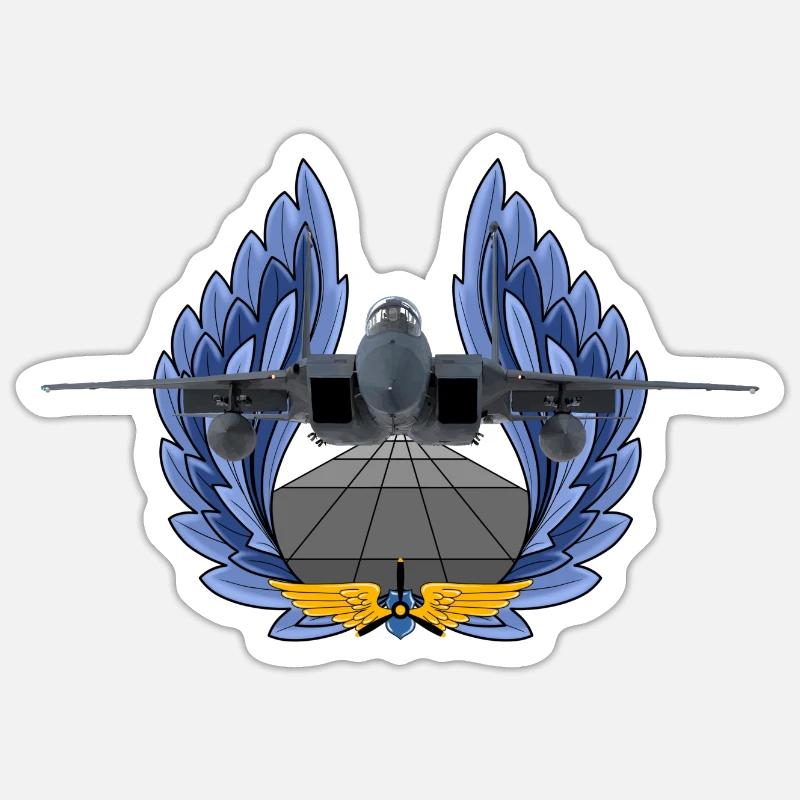 F-15 Eagle - Sticker taille S (10 x 10 cm) - blanc mat