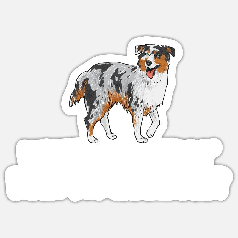 Miniature Australian Shepherd - Sticker Größe S (10 x 10 cm) - Mattweiß