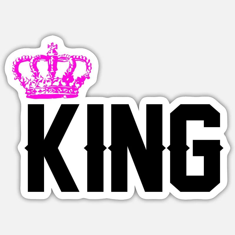 king - Sticker Größe S (10 x 10 cm) - Mattweiß