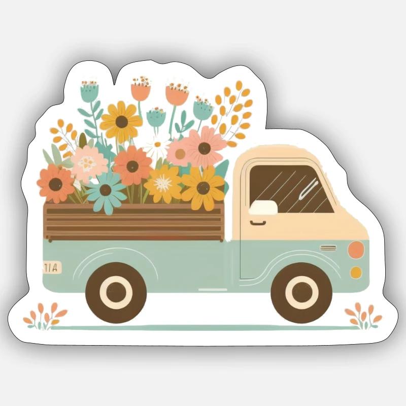 Ramasser une fleur 1 - Sticker taille S (10 x 10 cm) - blanc mat