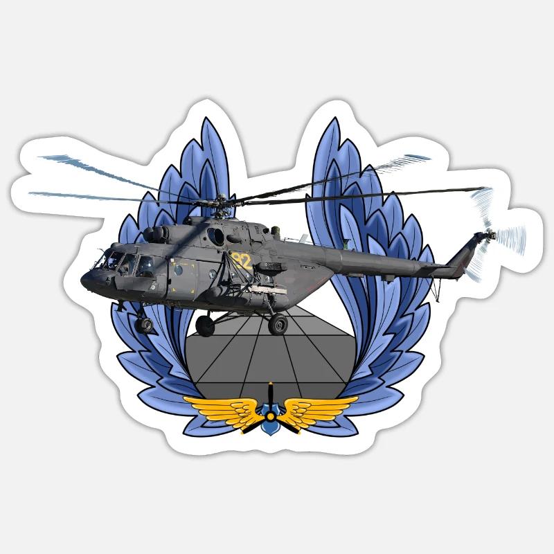 Mi-8 - Sticker taille S (10 x 10 cm) - blanc mat