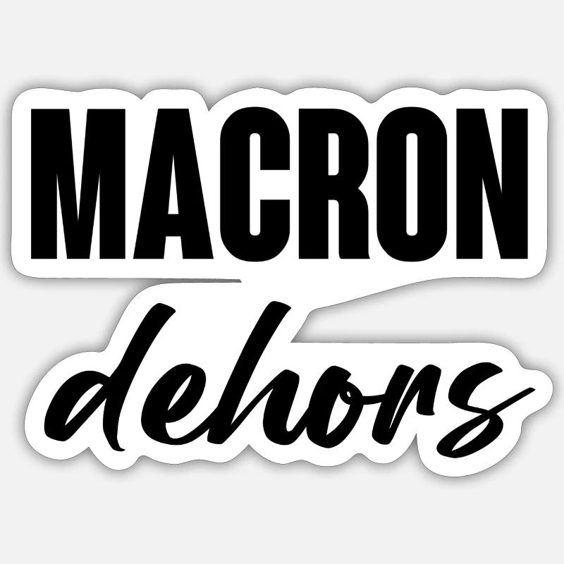 Macron raus - Sticker Größe S (10 x 10 cm) - Mattweiß