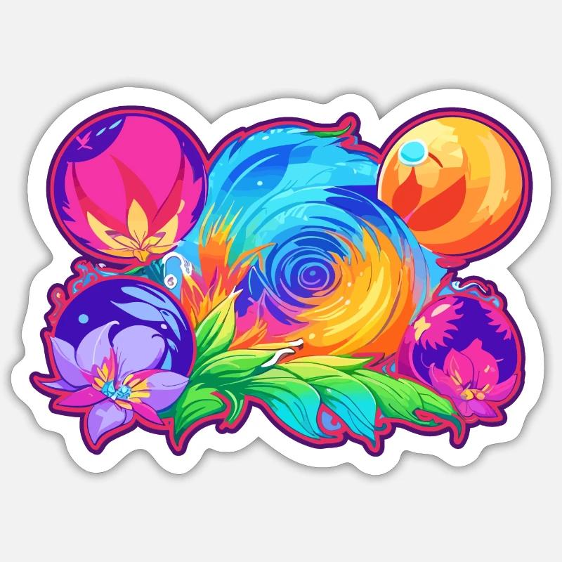Couleurs hypnotiques - Sticker taille S (10 x 10 cm) - blanc mat