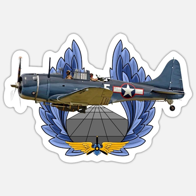 SBD Dauntless - Sticker taille S (10 x 10 cm) - blanc mat