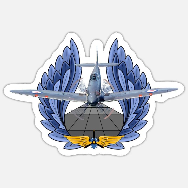 Spitfire - Sticker taille S (10 x 10 cm) - blanc mat