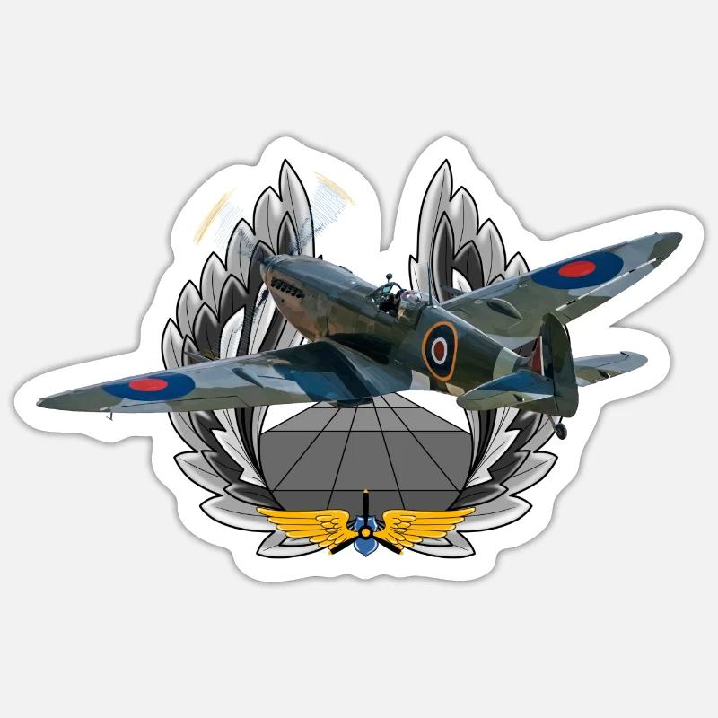 Spitfire - Sticker size S (10 x 10 cm) - white matte