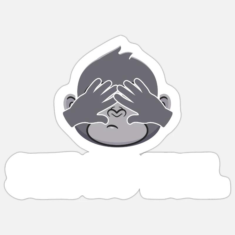 See no evil triplets partnerlook gift Sticker size S (10 x 10 cm)