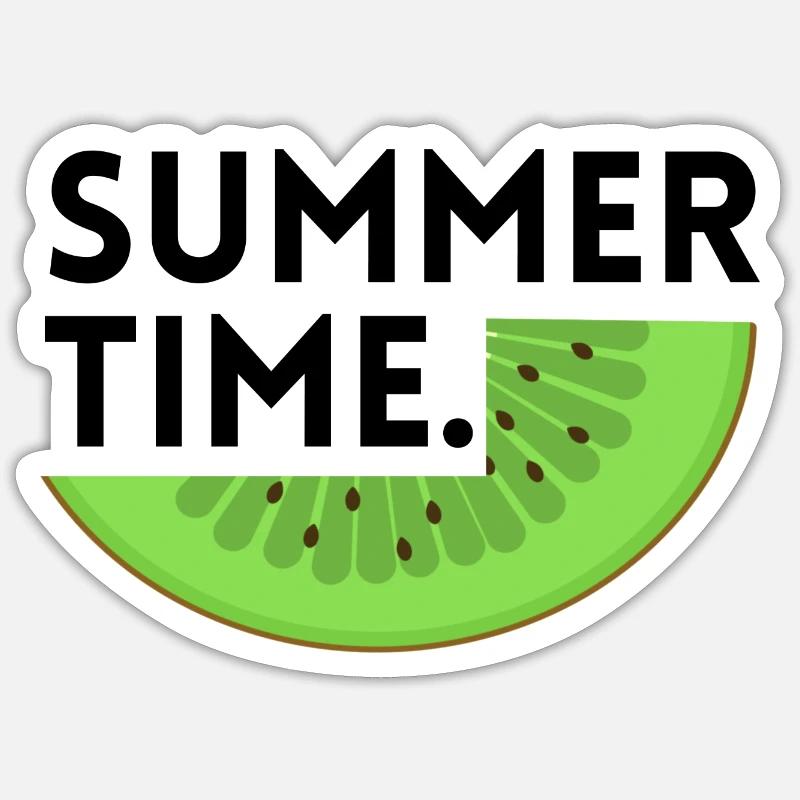Summer time - Kiwi - Sticker taille S (10 x 10 cm) - blanc mat