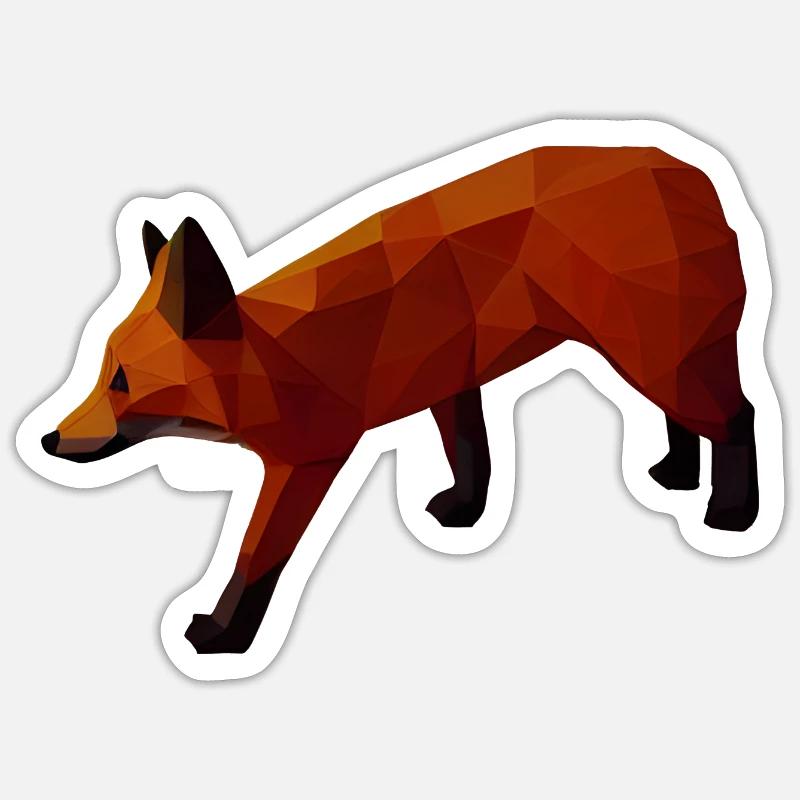 Holzfuchs - Sticker Größe S (10 x 10 cm) - Mattweiß