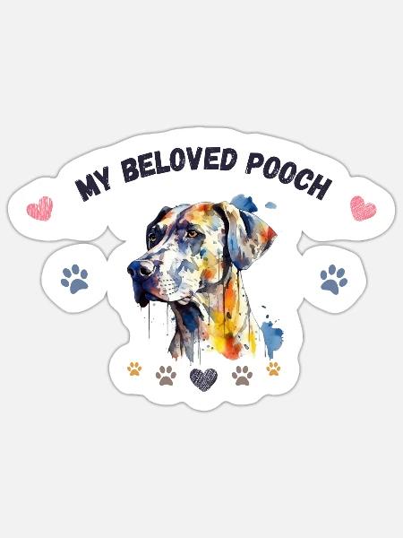 Mein Liebeshund GR2 BLK - Sticker Größe S (10 x 10 cm) - Mattweiß