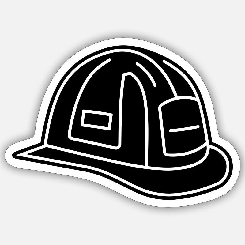 Casque de pompier - Sticker taille S (10 x 10 cm) - blanc mat