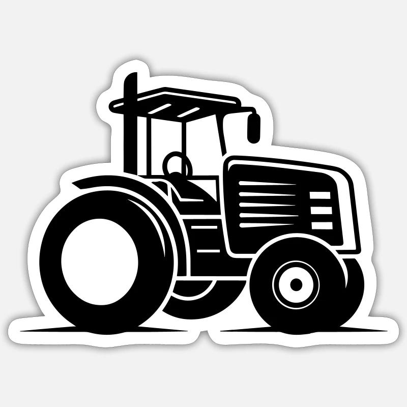 Traktor - Sticker Größe S (10 x 10 cm) - Mattweiß