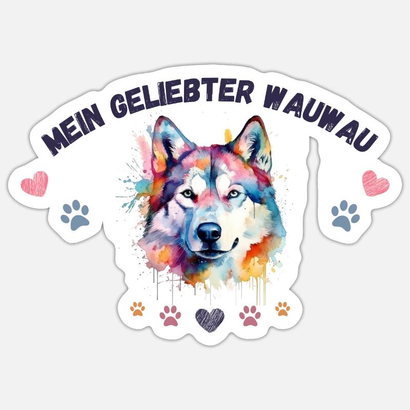 Mon toutou d'amour G5 BLK - Sticker taille S (10 x 10 cm) - blanc mat