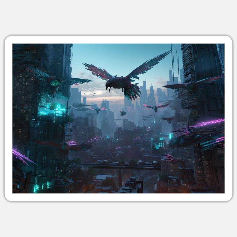 Neon Flock Sticker size S (10 x 10 cm)