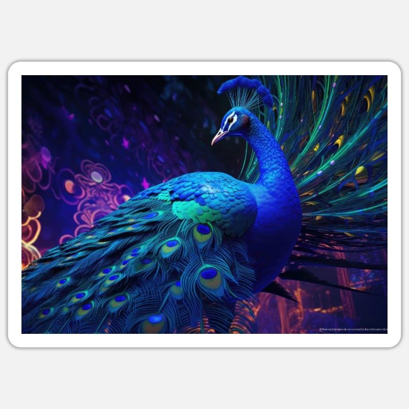 Electric Peacock - Sticker size S (10 x 10 cm) - white matte