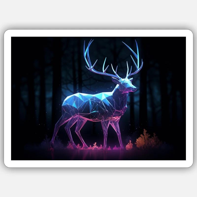 Futuristic Stag Sticker size S (10 x 10 cm)