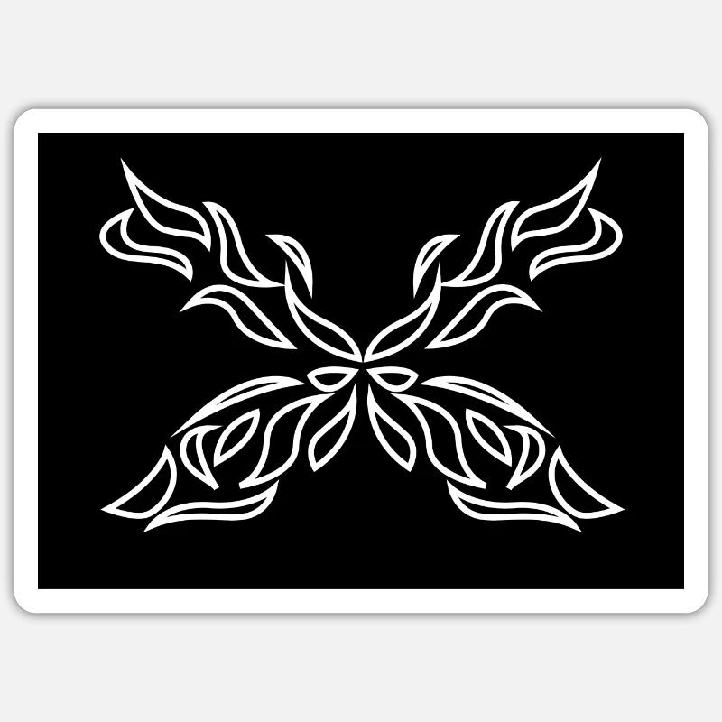 papillon - Sticker taille S (10 x 10 cm) - blanc mat