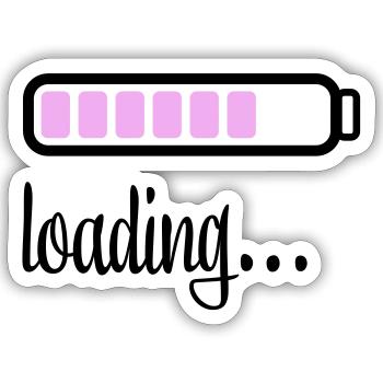 Battery Battery loading - Sticker size S (10 x 10 cm) - white matte - Front