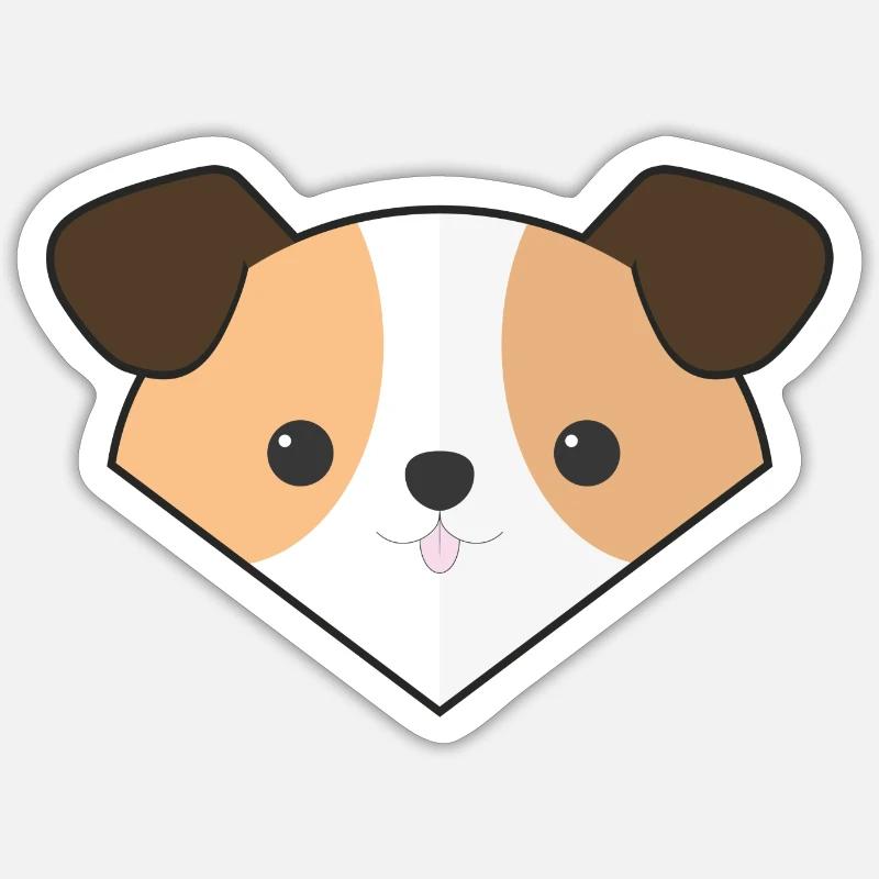 Chien simple mignon - Sticker taille S (10 x 10 cm) - blanc mat