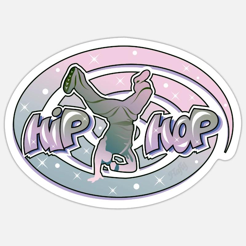 Hip-Hop dans l'Espace 3 - Sticker taille S (10 x 10 cm) - blanc mat