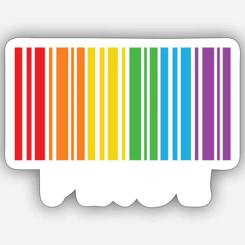 LGBT Design - Pride Design - Sticker taille S (10 x 10 cm) - blanc mat
