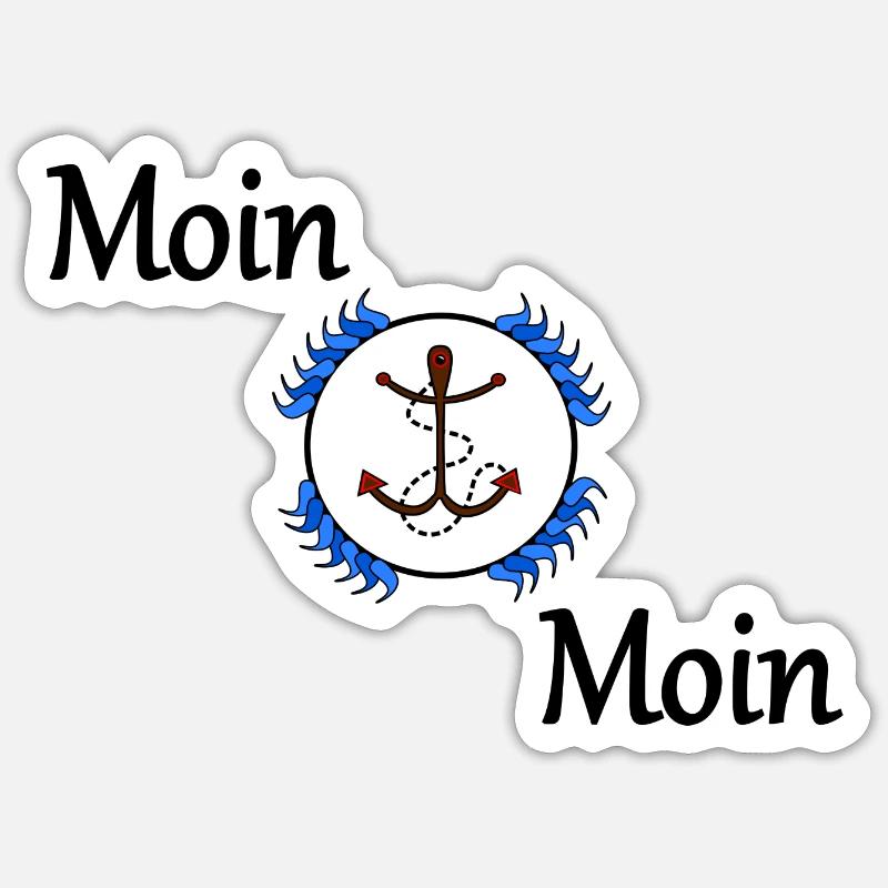 Moin Moin - Sticker Größe S (10 x 10 cm) - Mattweiß
