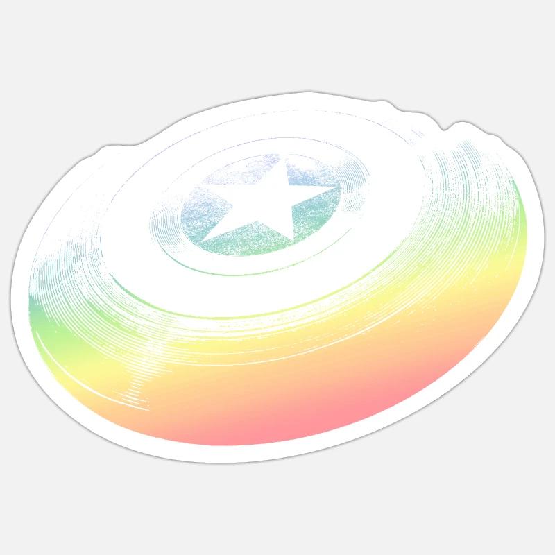 Frisbee - Sticker taille S (10 x 10 cm) - blanc mat