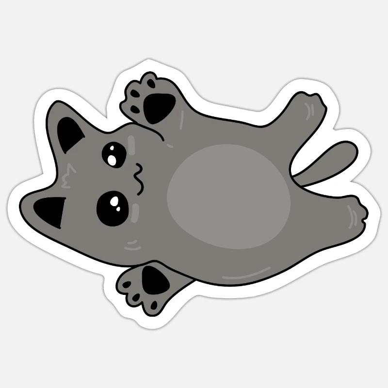 mignon bébé chat gris Sticker taille S (10 x 10 cm)