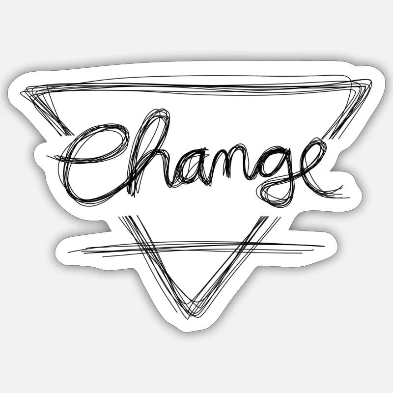 Change - Sticker size S (10 x 10 cm) - white matte