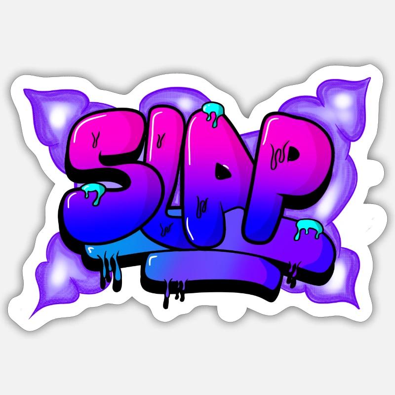 Gifle de graffiti - Sticker taille S (10 x 10 cm) - blanc mat