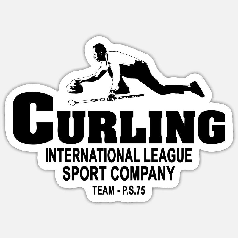 Curling - Eisstockschießen - Eisstockschiessen - Sticker formato S (10 x 10 cm) - bianco opaco