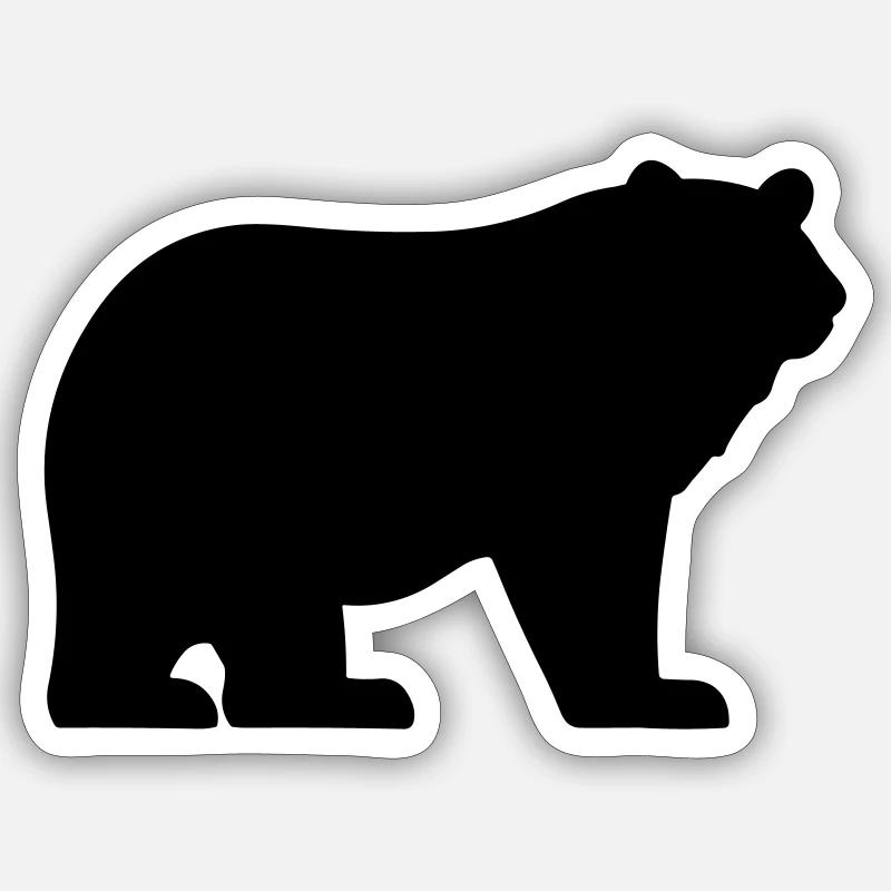 ours - Sticker taille S (10 x 10 cm) - blanc mat