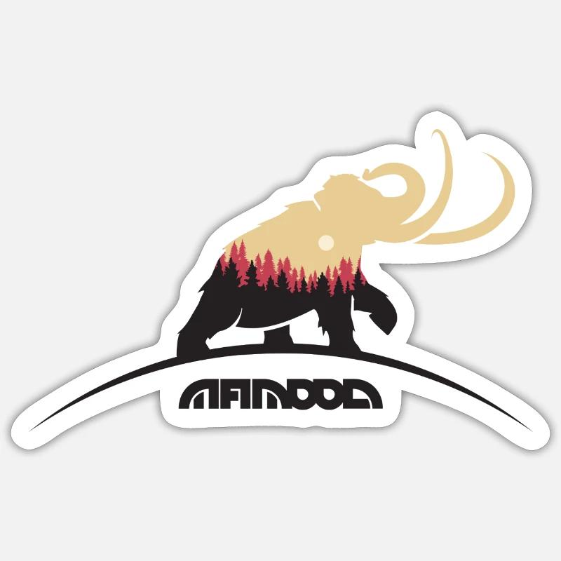 Mammoth Wilderness Insinde - Sticker taille S (10 x 10 cm) - blanc mat