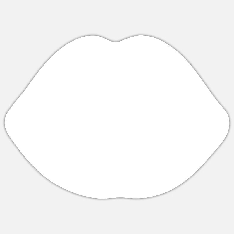 Lèvres, bouche, baisers lèvres - Sticker taille S (10 x 10 cm) - blanc mat