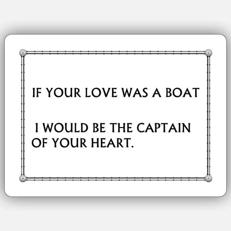 LIEBESBOOT - Sticker Größe S (10 x 10 cm) - Mattweiß