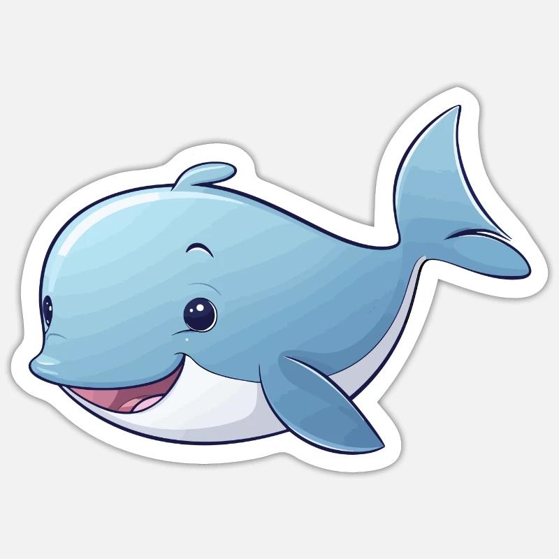 Bébé cachalot - Sticker taille S (10 x 10 cm) - blanc mat